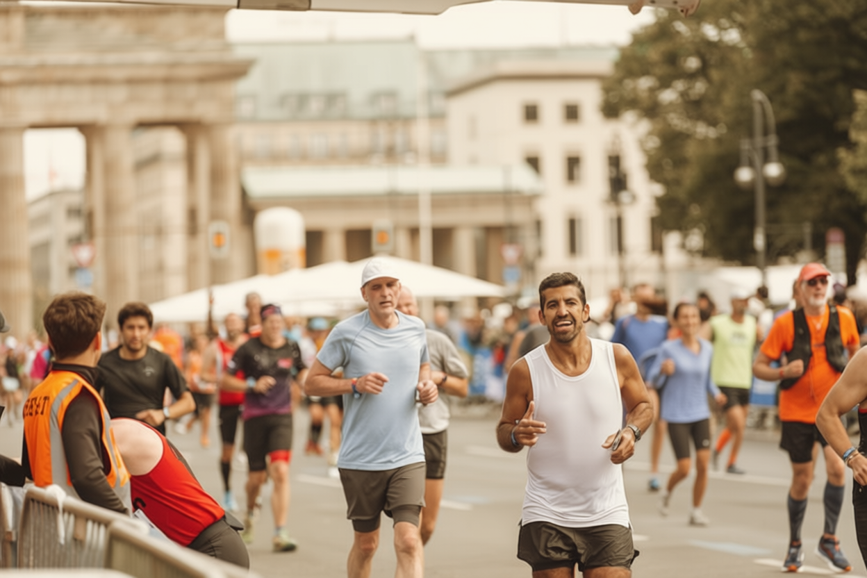 Marathon runners, including men