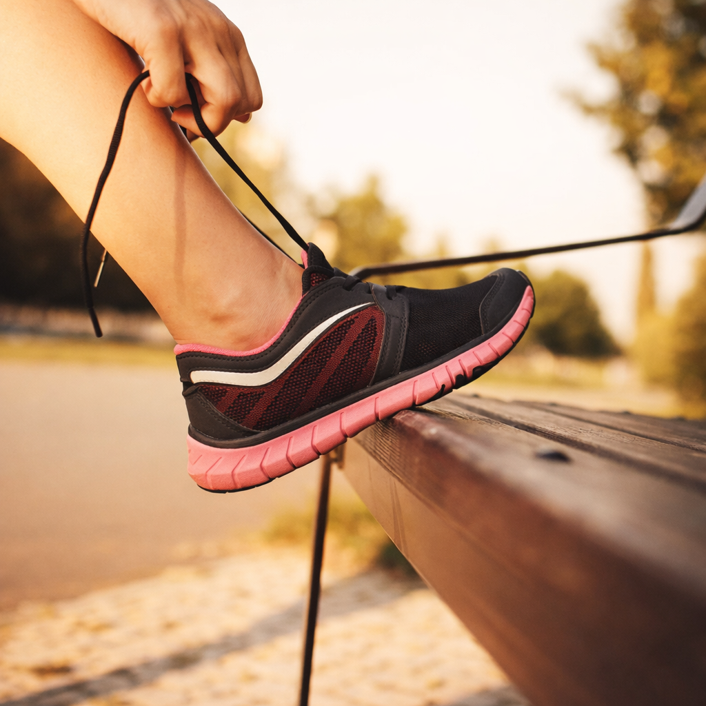 A runner prepares for training