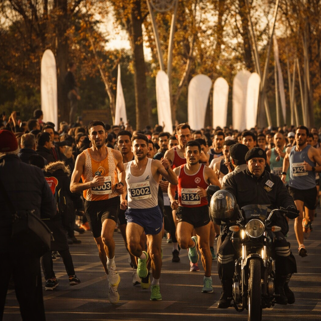 A vibrant marathon in progress