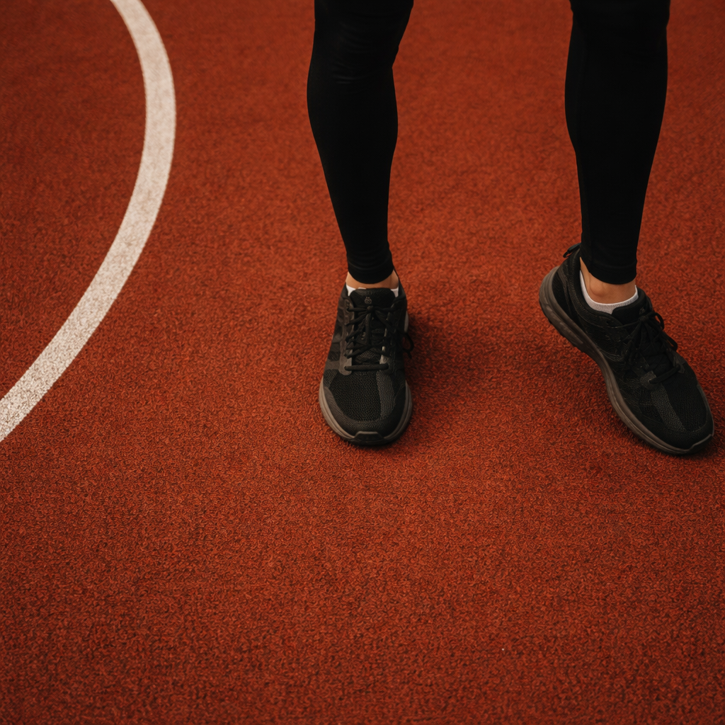 रोड मैराथन के लिए एडवांस रनिंग शूज़ की क्लोज़-अप तस्वीर