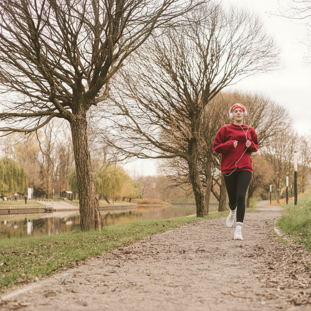 सुबह के समय पार्क के डर्ट ट्रेल पर दौड़ते धावक के पैर